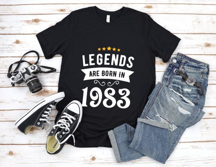Tricou Personalizat Legends Are Born In 1983